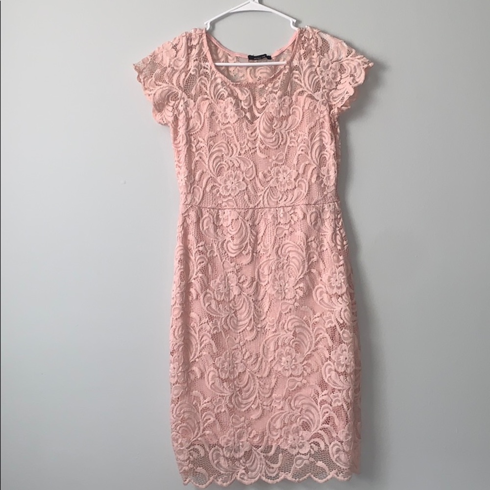 Baby pink lace dress